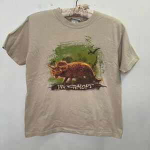 Vintage Kids Walt Disney World Triceratops Dinosaur Short Sleeve Shirt Size M